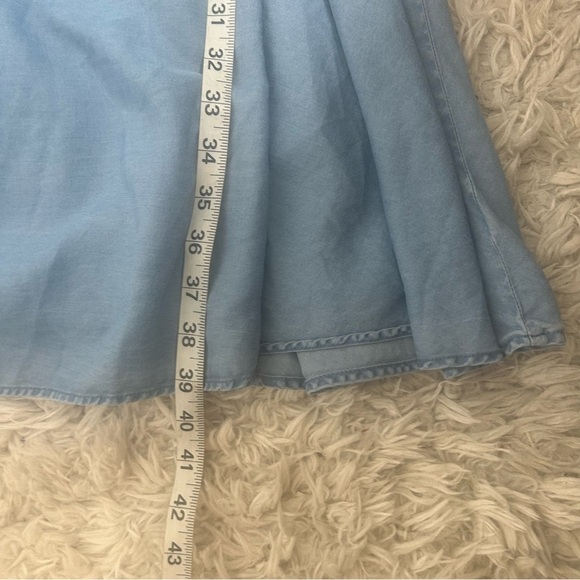 Torrid Blue Chambray Off-Shoulder Smocked Skater Dress - Picture 12 of 12